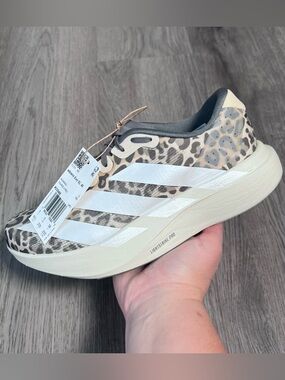 New adidas Adizero EVO SL Shoes Womens 6.5 Running Shoes Sneakers KI3948 Leopard
